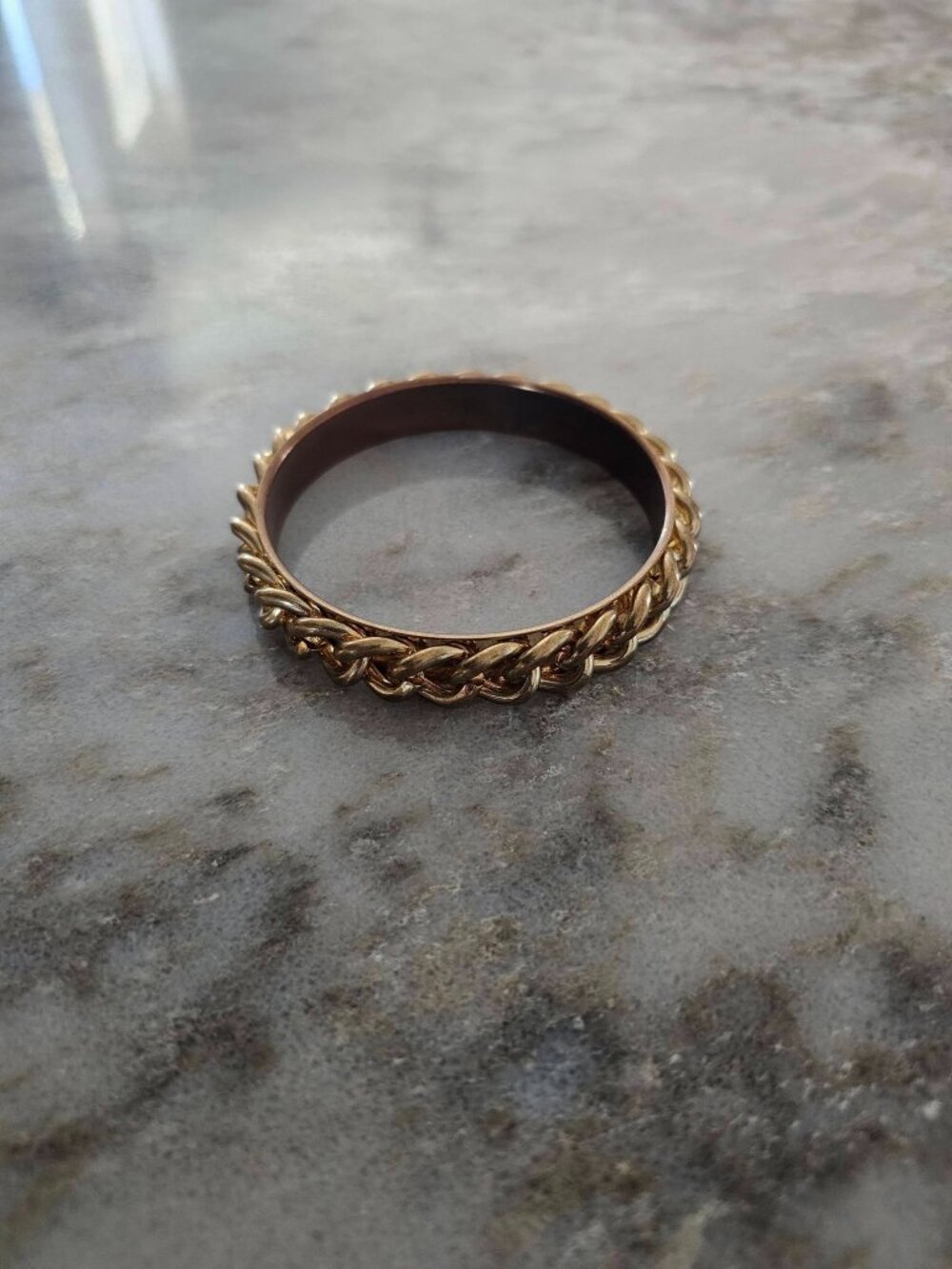 Vintage y2k Chunky Gold Tone Chain Bracelet Bangle